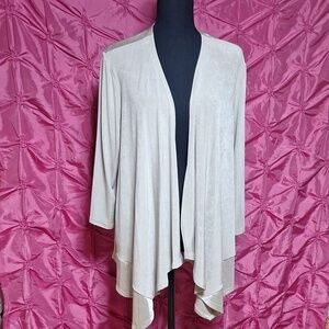 NWT chico's Taupe open jacket, travelers. Size 3